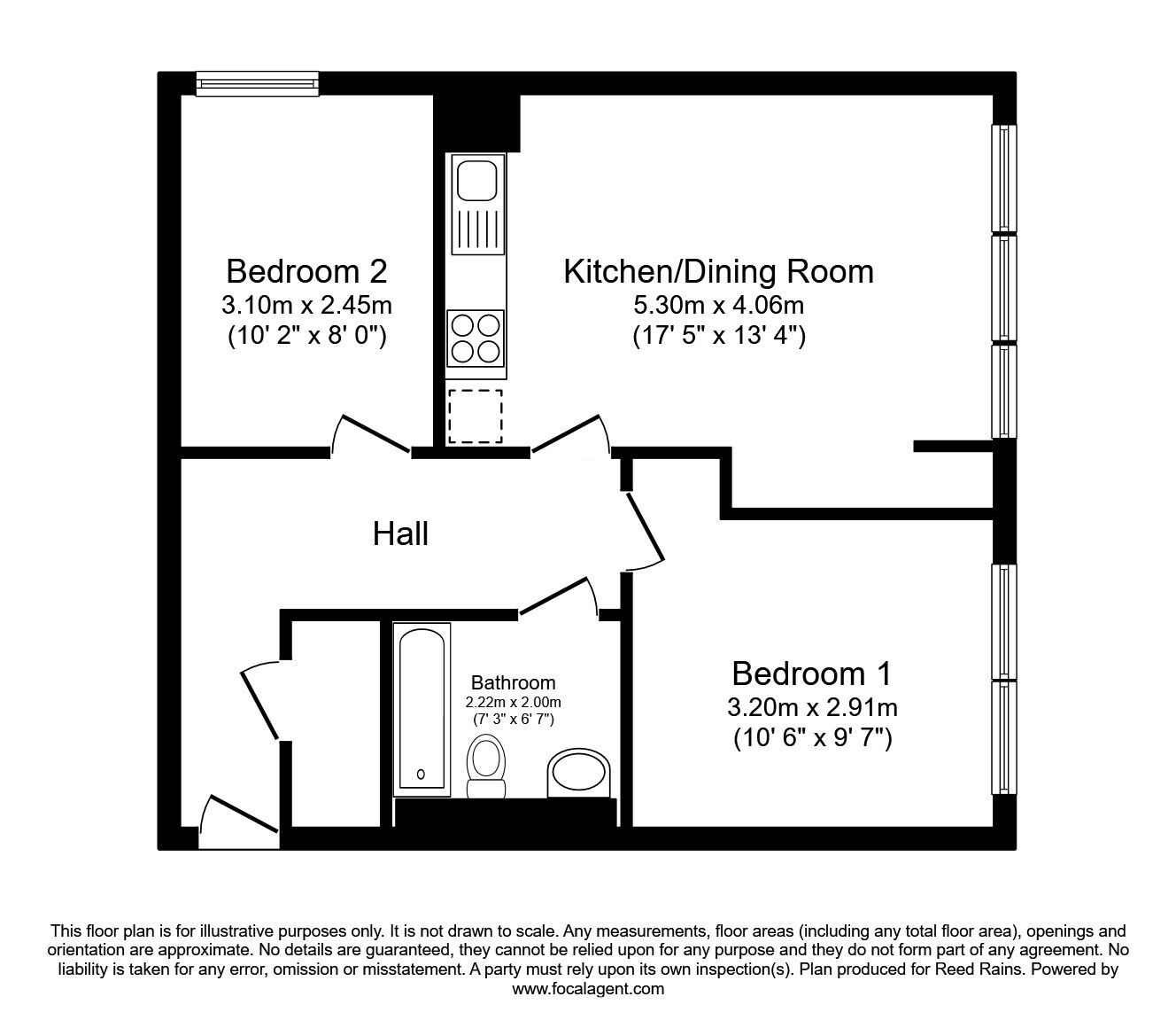 Floorplan of 2 bedroom  Flat for sale, Broadway, Salford, M50