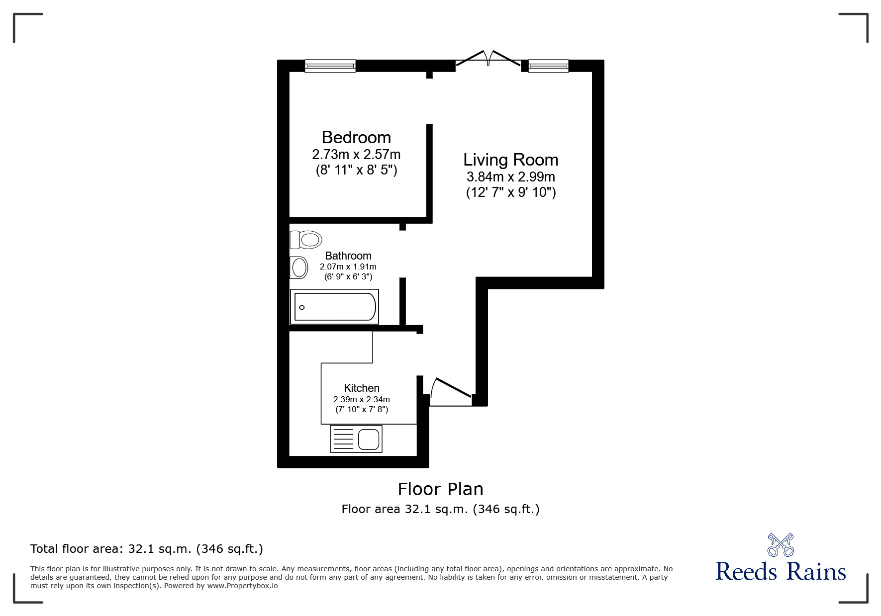 Floorplan of 1 bedroom Flat for sale, Martlesham Walk, Manchester, Greater Manchester, M4