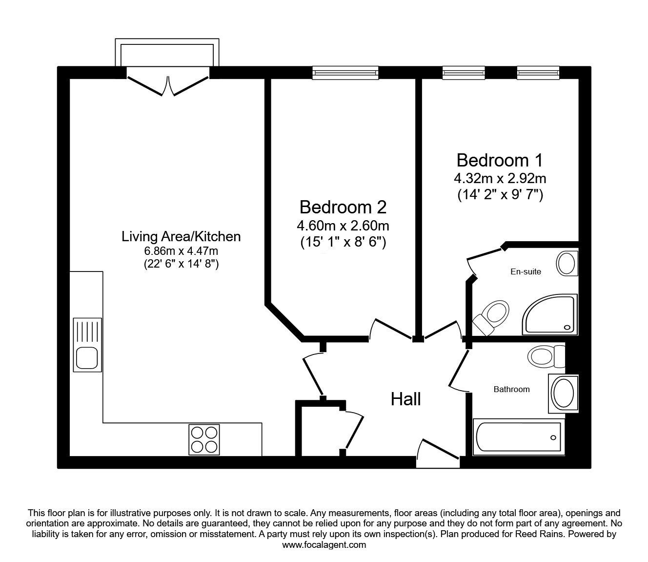 Floorplan of 2 bedroom  Flat for sale, Elmira Way, Salford, M5