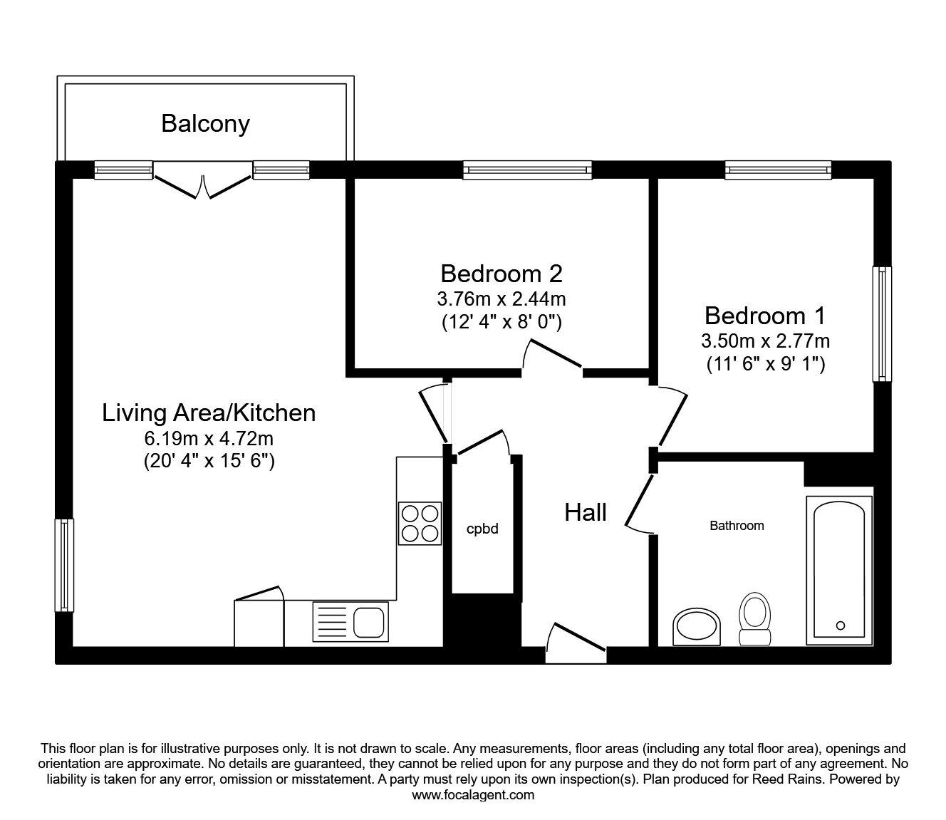 Floorplan of 2 bedroom  Flat for sale, Upper Chorlton Road, Manchester, M16