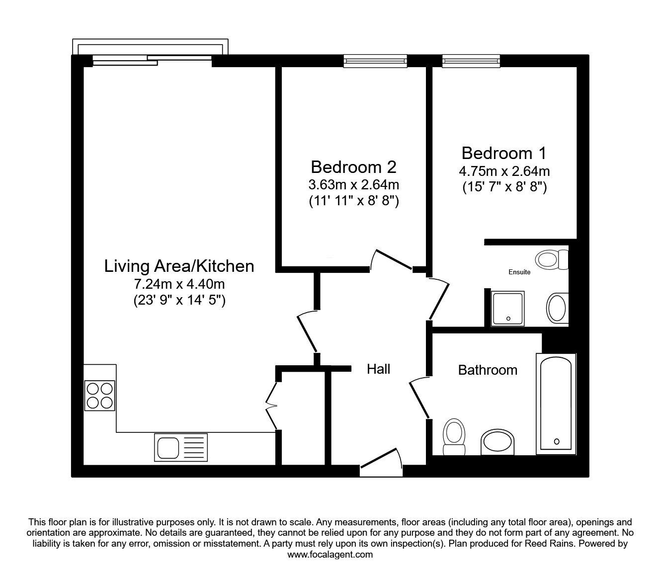 Floorplan of 2 bedroom  Flat for sale, Isaac Way, Manchester, M4