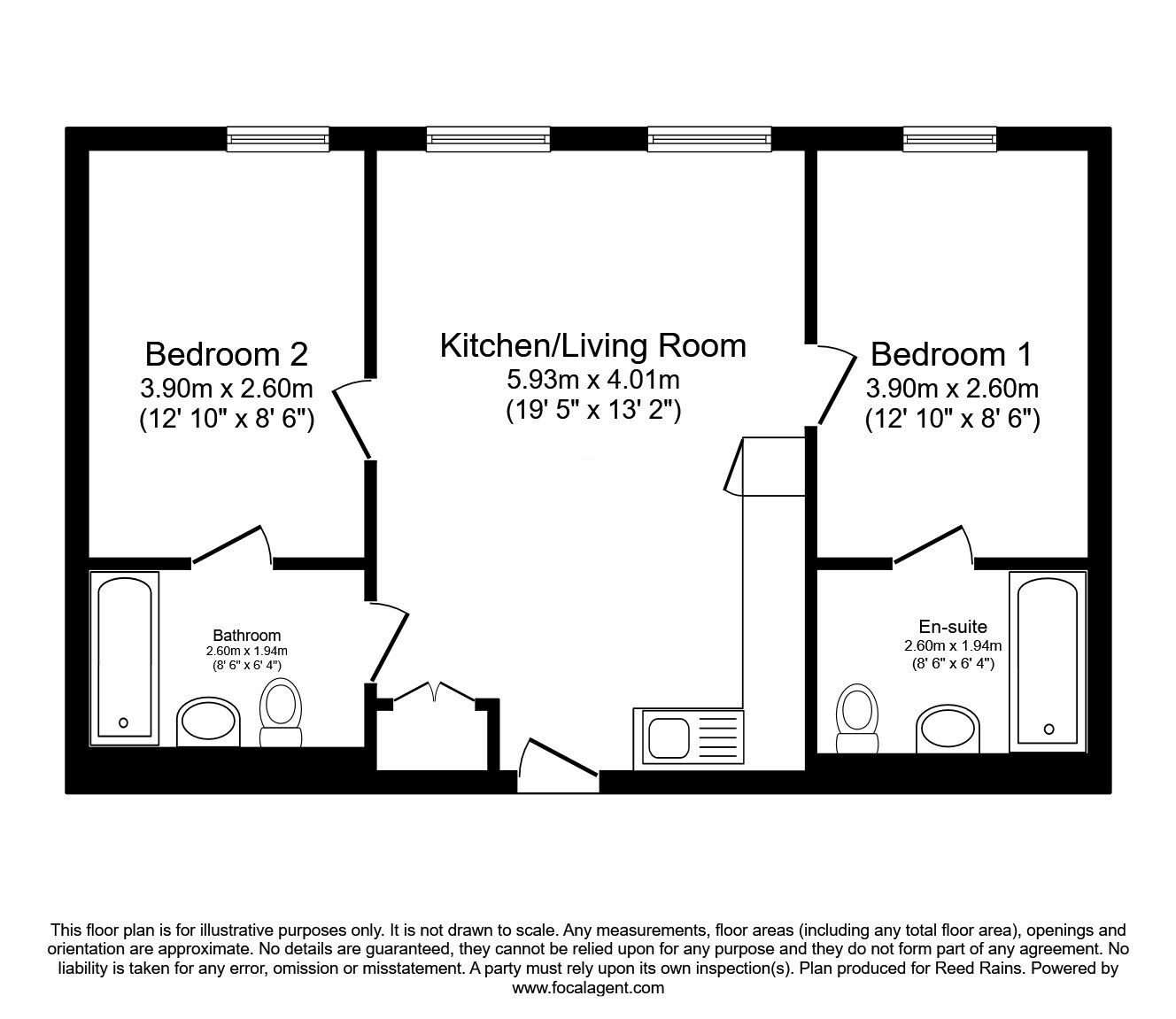 Floorplan of 2 bedroom  Flat for sale, Woden Street, Salford, M5