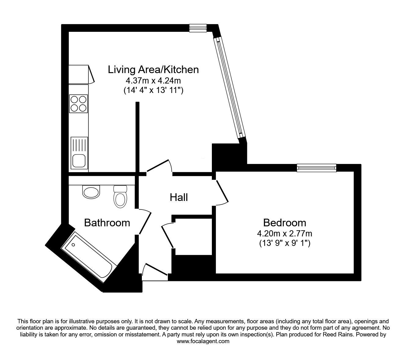 Floorplan of 1 bedroom  Flat for sale, Great Ancoats Street, Manchester, M4