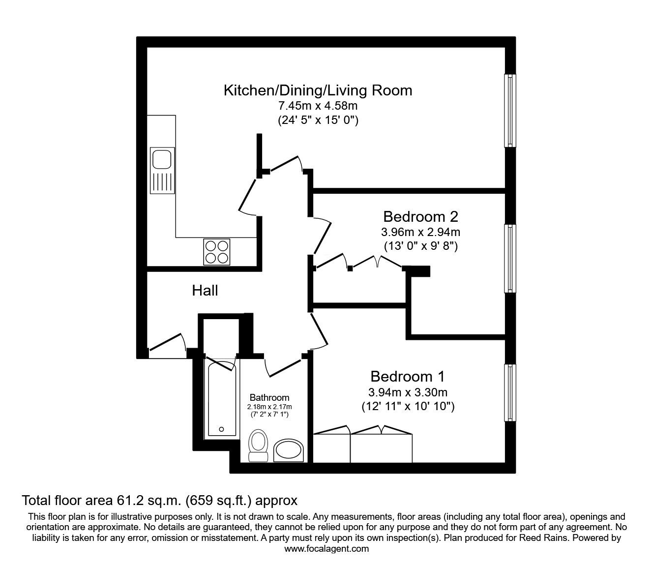 Floorplan of 2 bedroom  Flat to rent, Bombay Street, Manchester, Greater Manchester, M1