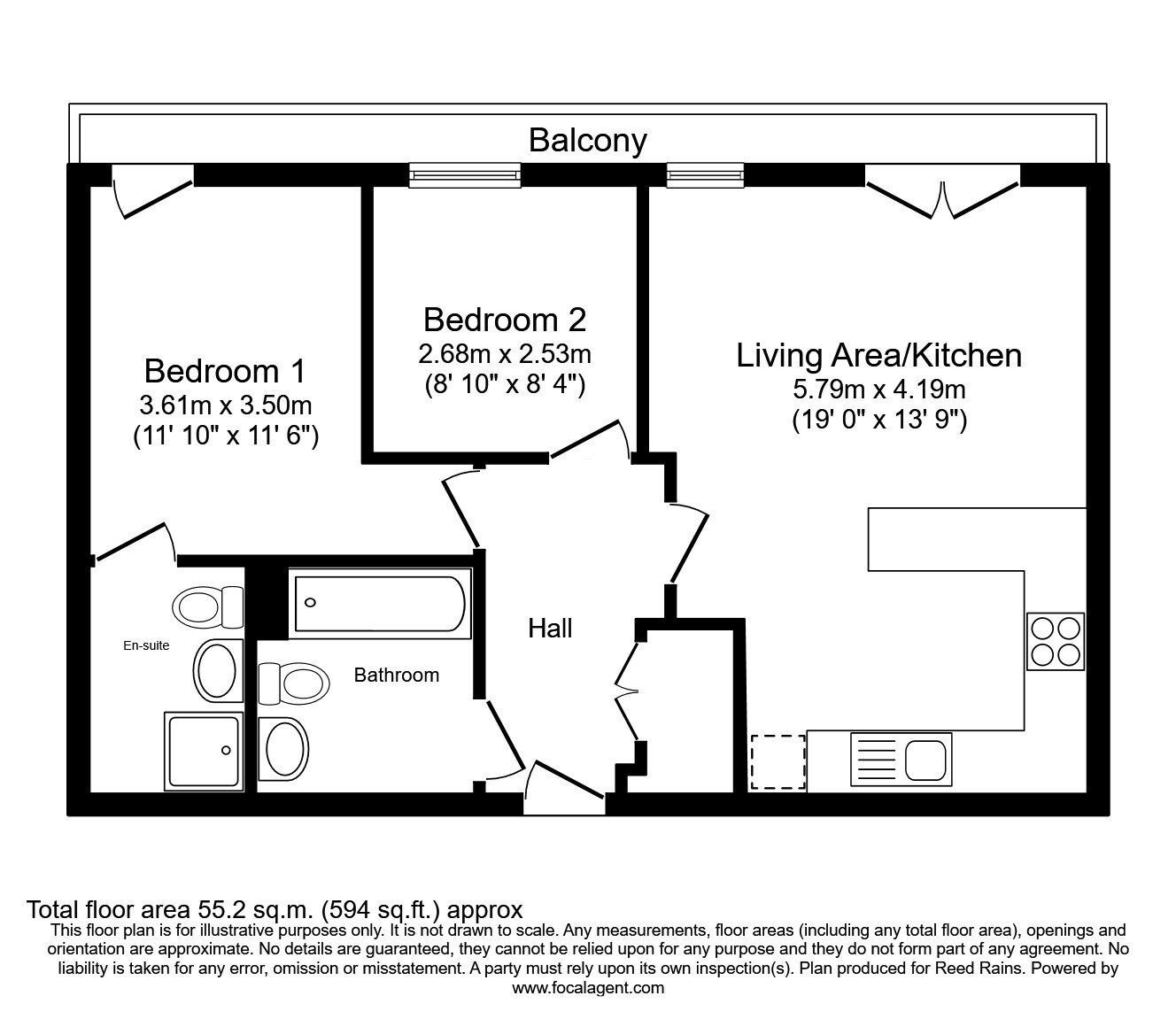 Floorplan of 2 bedroom  Flat for sale, Oldfield Road, Salford, M5