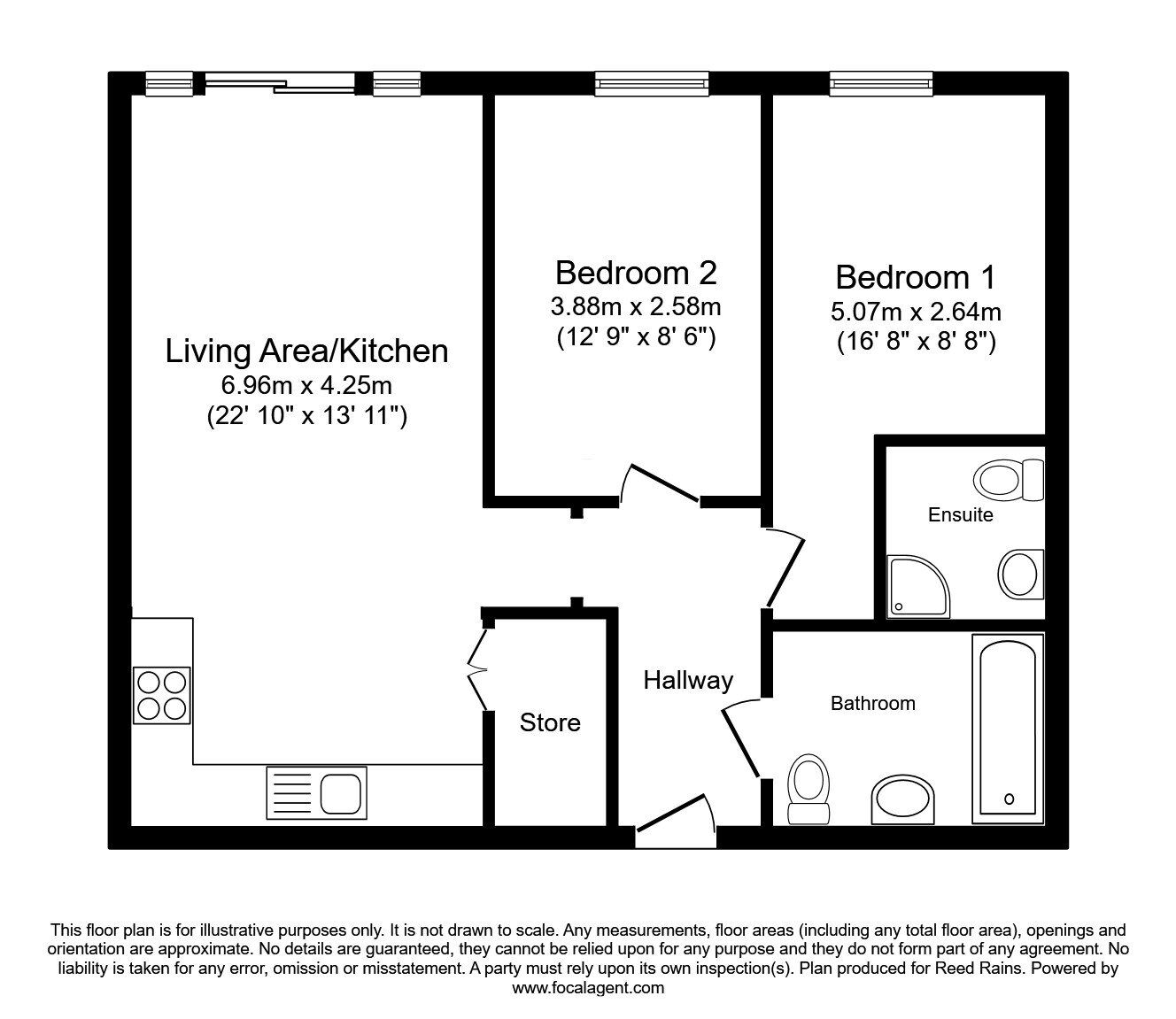 Floorplan of 2 bedroom Flat for sale, Isaac Way, Manchester, M4