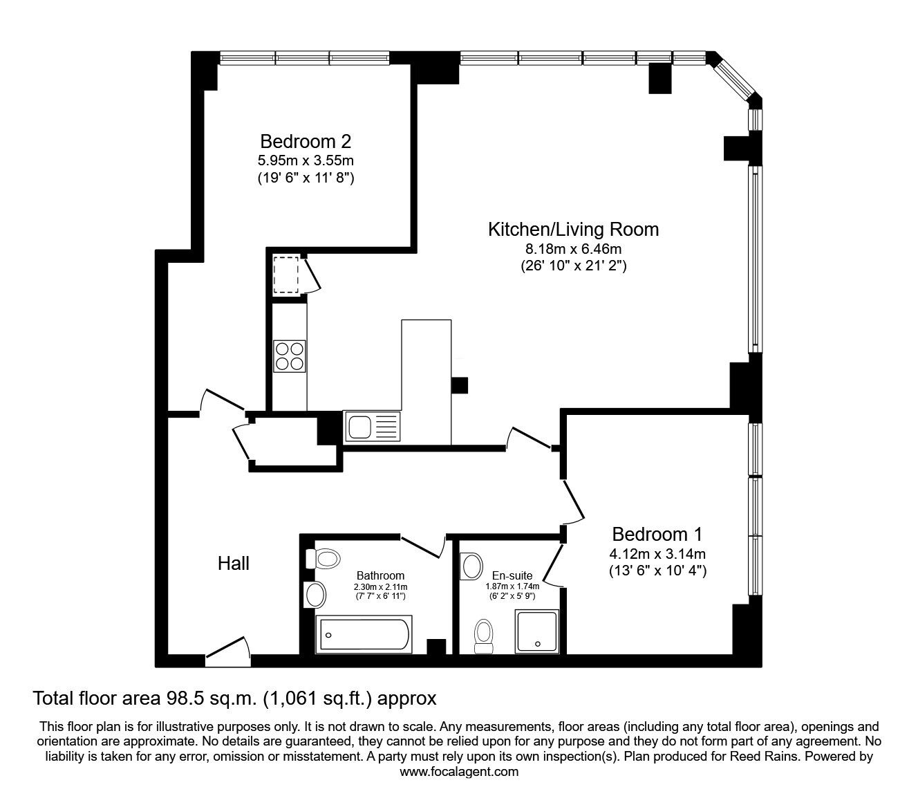 Floorplan of 2 bedroom  Flat to rent, Dale Street, Manchester, Greater Manchester, M1