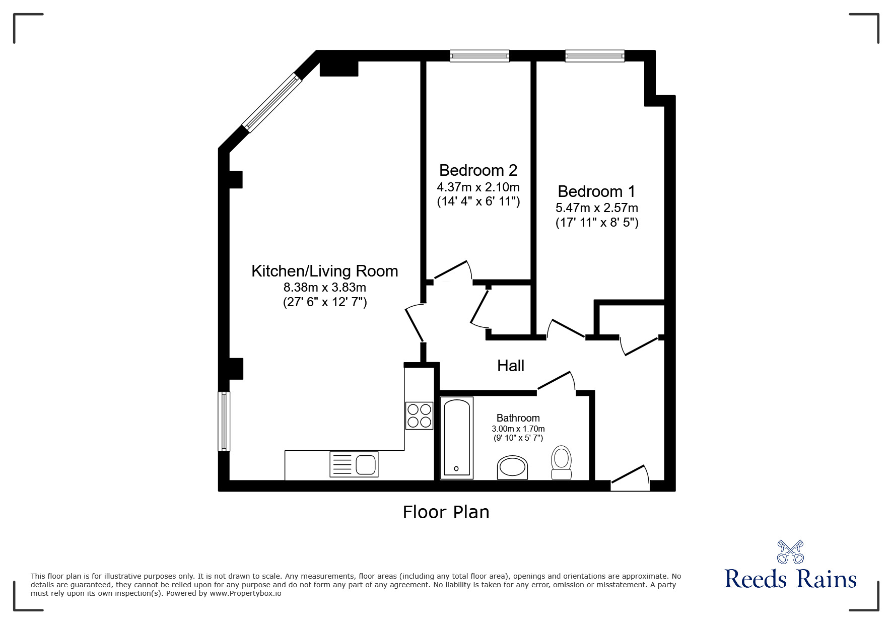 Floorplan of 2 bedroom  Flat for sale, Red Bank, Manchester, Greater Manchester, M4