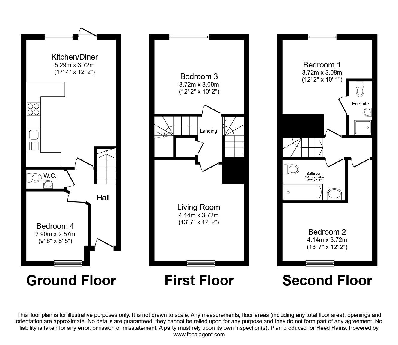 Floorplan of 4 bedroom Mid Terrace House to rent, Lauderdale Crescent, Manchester, Greater Manchester, M13
