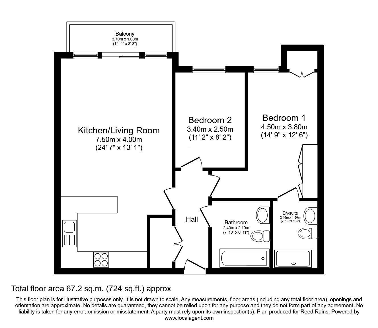 Floorplan of 2 bedroom  Flat to rent, Lord Street, Manchester, Greater Manchester, M4