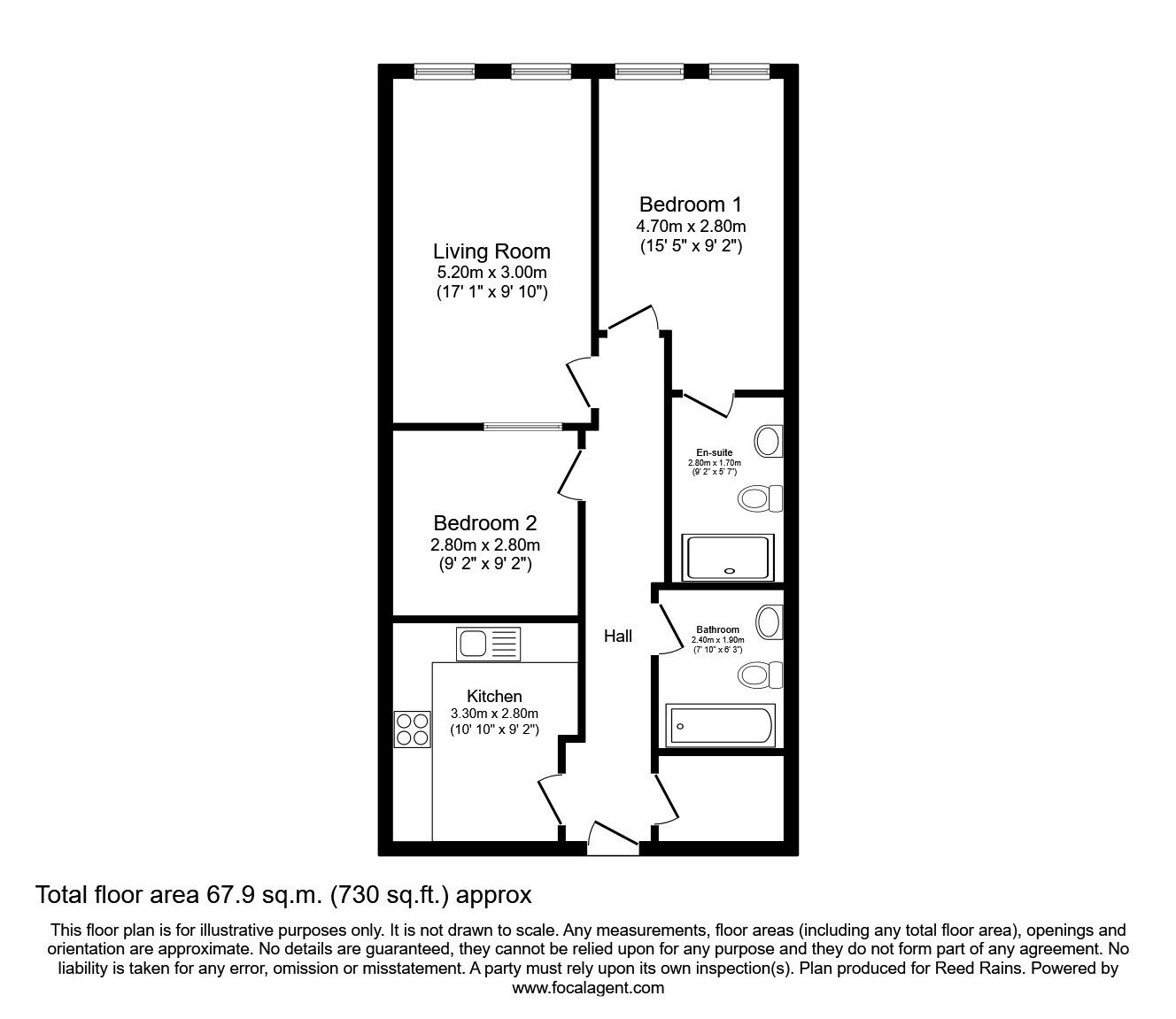 Floorplan of 2 bedroom  Flat to rent, Lower Vickers Street, Manchester, Greater Manchester, M40