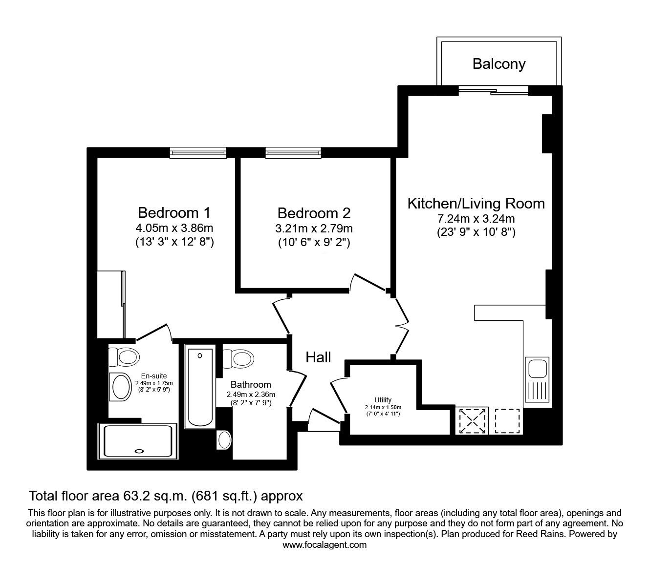 Floorplan of 2 bedroom  Flat to rent, Fernie Street, Manchester, Greater Manchester, M4