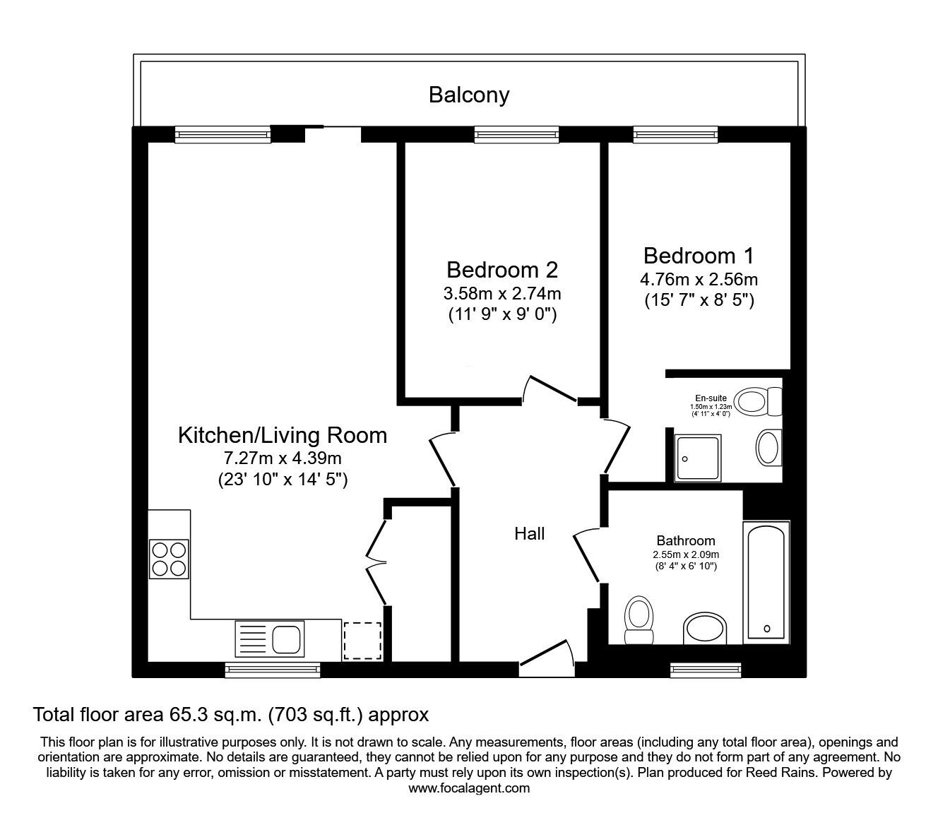 Floorplan of 2 bedroom  Flat for sale, Isaac Way, Manchester, M4