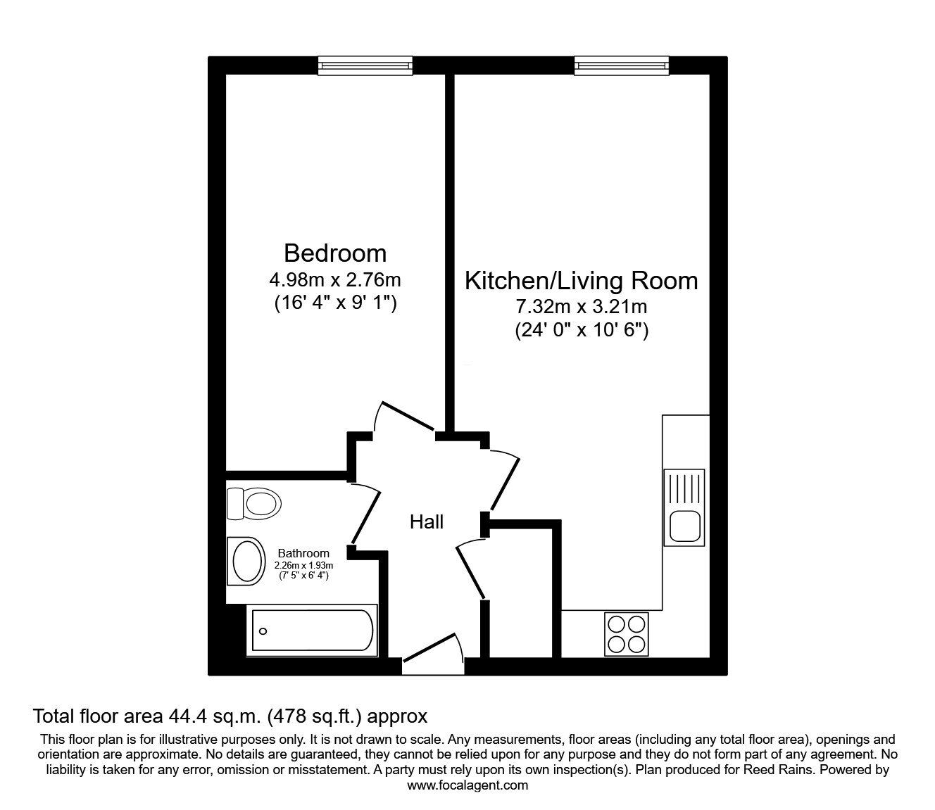 Floorplan of 1 bedroom  Flat to rent, Jersey Street, Manchester, Greater Manchester, M4
