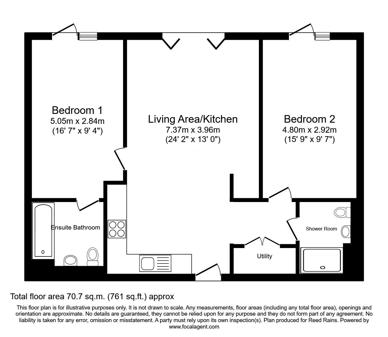 Floorplan of 2 bedroom Flat for sale, Old Mount Street, Manchester, M4
