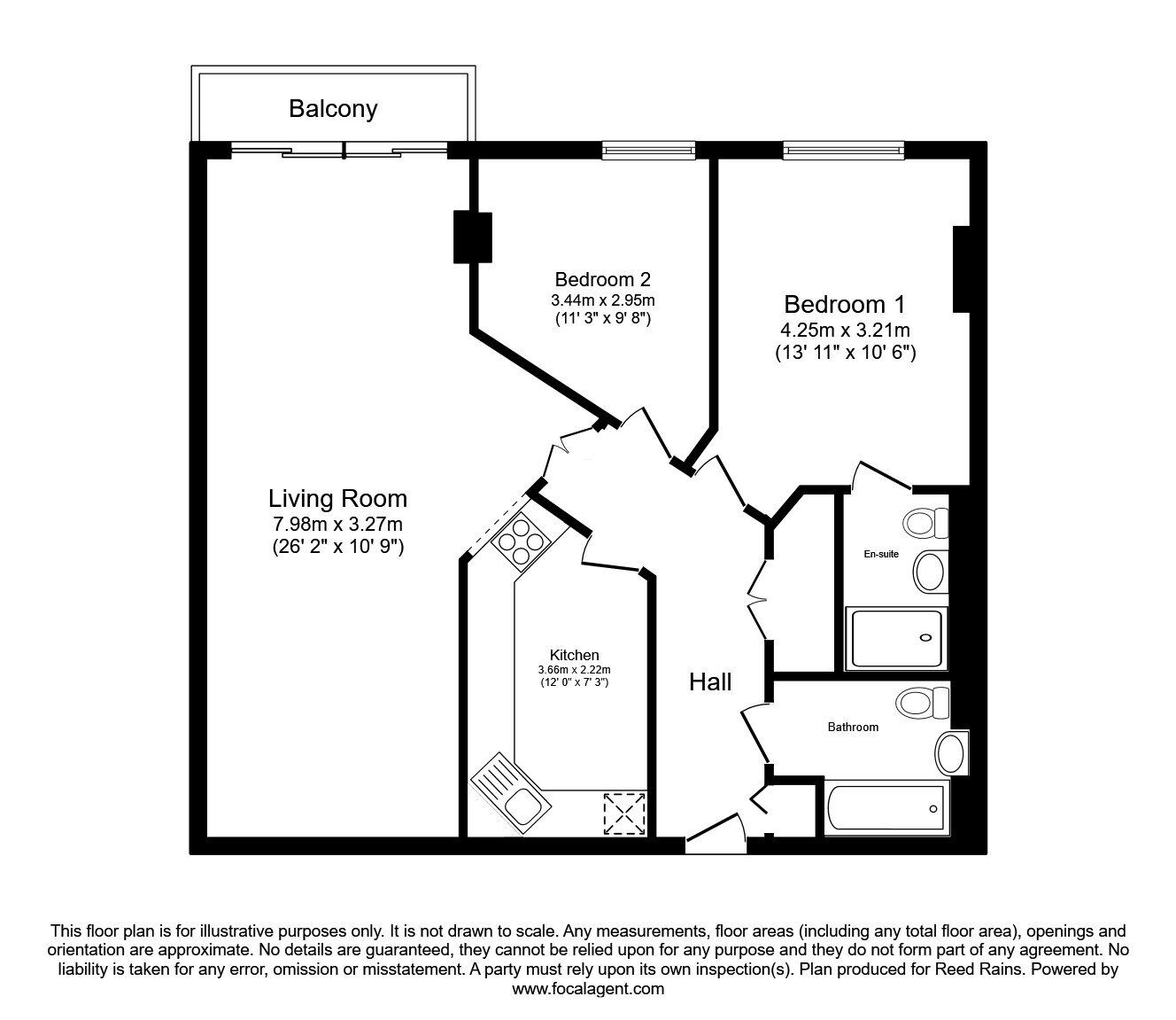 Floorplan of 2 bedroom  Flat for sale, The Quays, Salford, M50