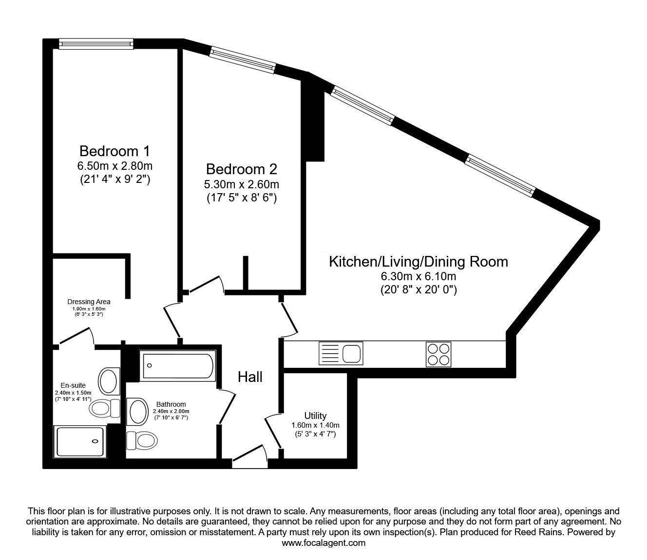 Floorplan of 2 bedroom  Flat to rent, Silvercroft Street, Manchester, Greater Manchester, M15