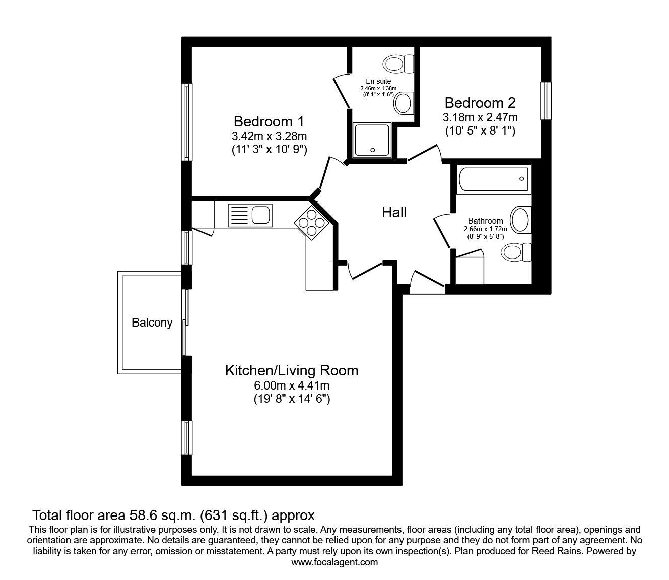 Floorplan of 2 bedroom  Flat to rent, Chapeltown Street, Manchester, Greater Manchester, M1
