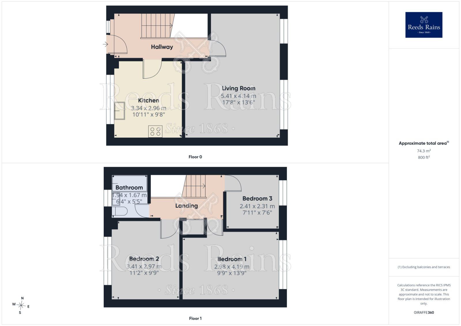 Floorplan of 3 bedroom Flat for sale, Chapel Walk, Middleton, Manchester, M24