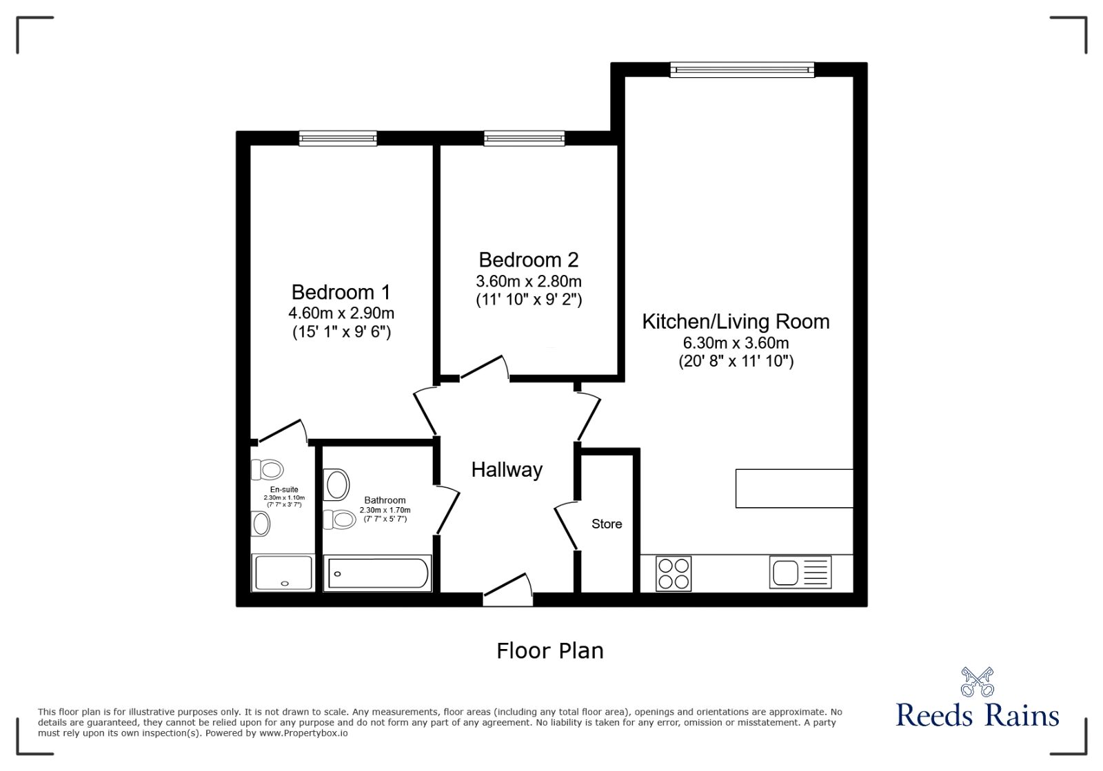 Floorplan of 2 bedroom  Flat to rent, Potato Wharf, Manchester, Greater Manchester, M3