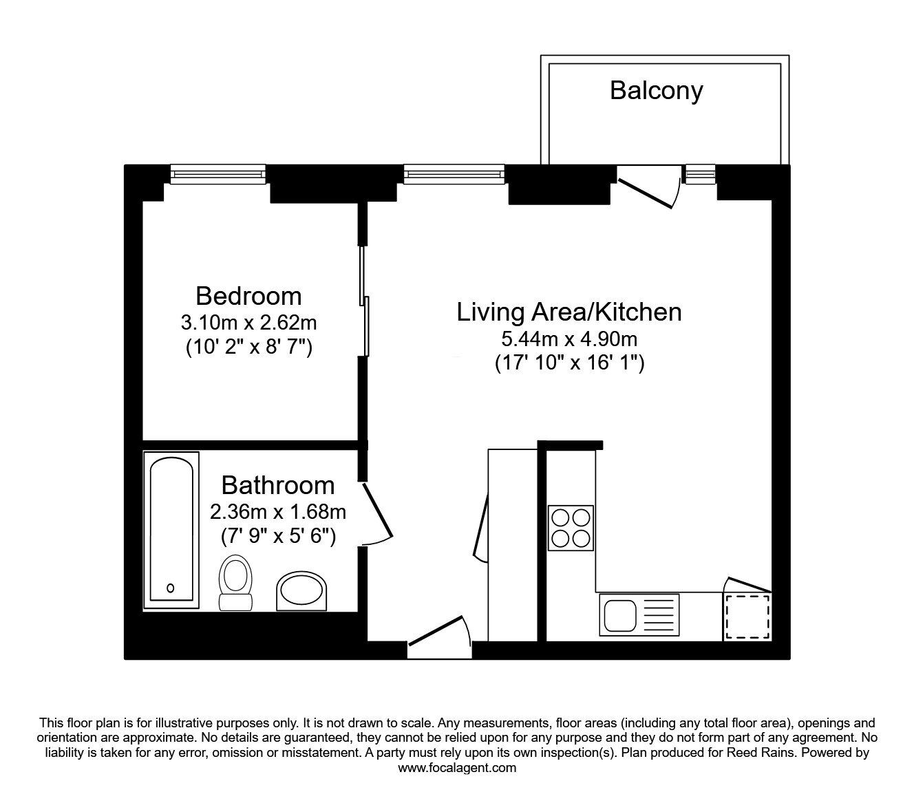 Floorplan of 1 bedroom Flat for sale, Cambridge Street, Manchester, M1