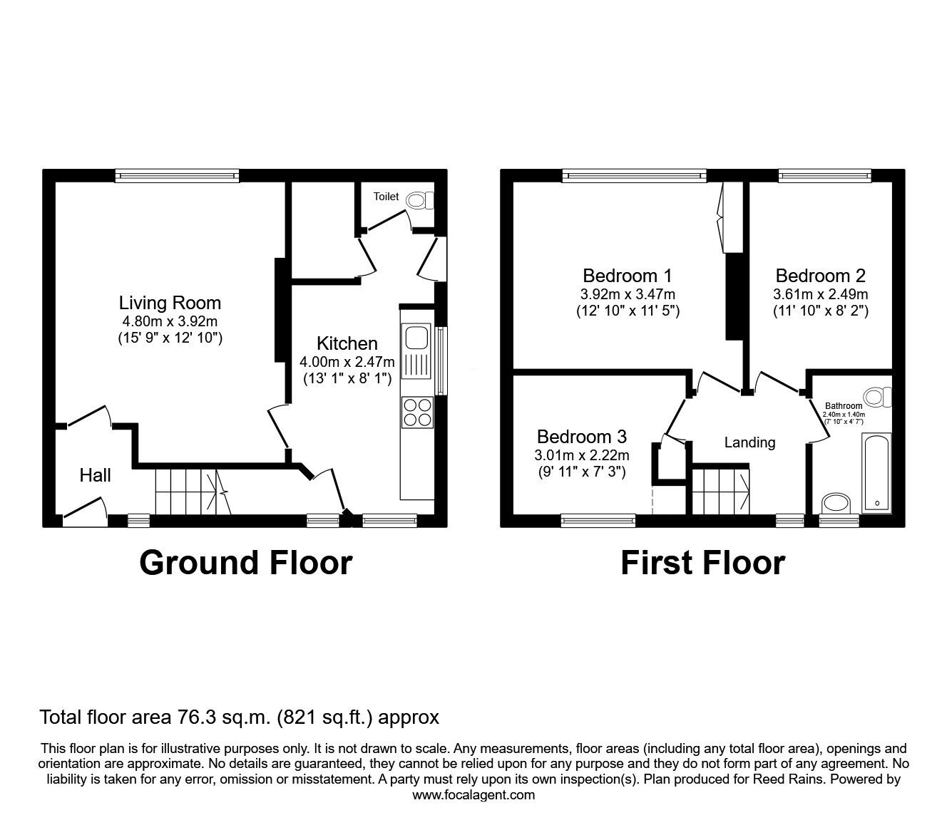 Floorplan of 3 bedroom Semi Detached House to rent, Borland Avenue, Manchester, Greater Manchester, M40