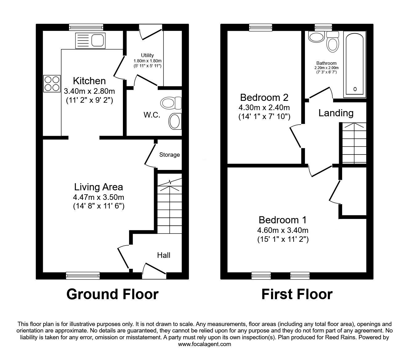 Floorplan of 2 bedroom Semi Detached House for sale, William Chadwick Close, Manchester, M40