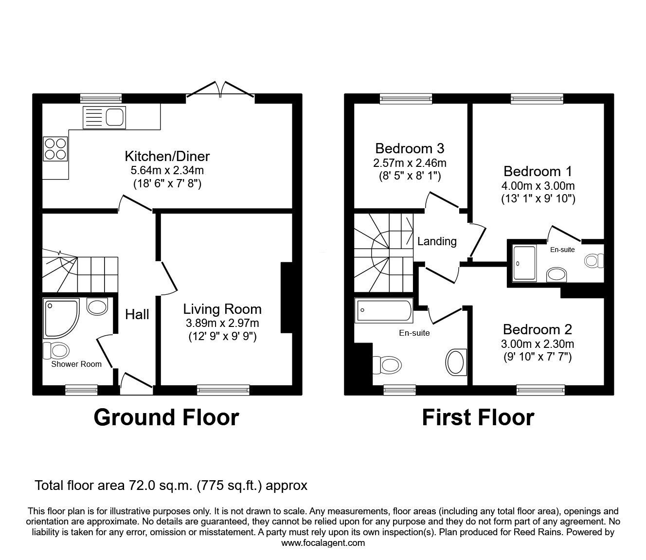Floorplan of 3 bedroom Mid Terrace House for sale, Cherry Avenue, Manchester, M11