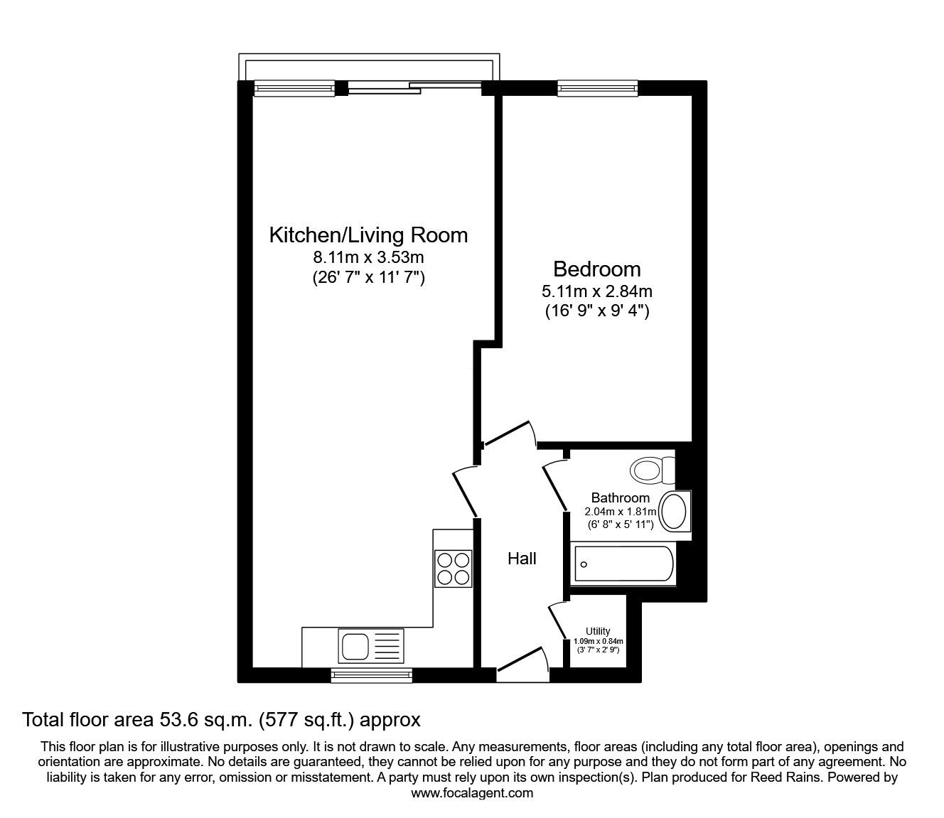 Floorplan of 1 bedroom  Flat to rent, Ludgate Hill, Manchester, Greater Manchester, M4