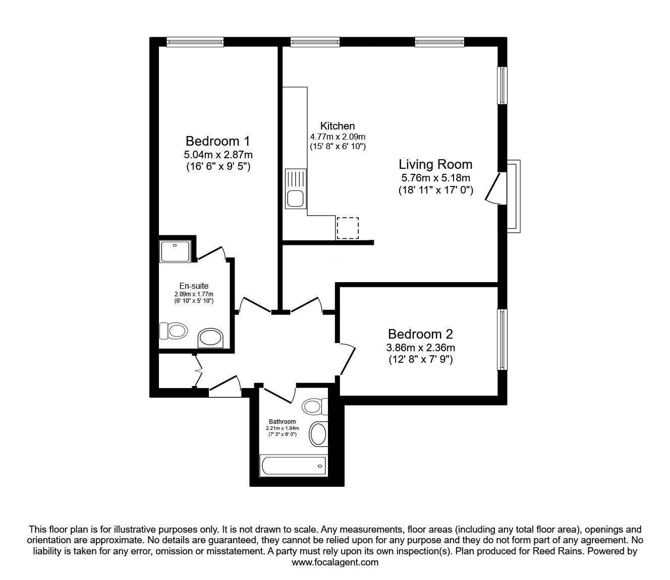 Floorplan of 2 bedroom Flat for sale, Cambridge Street, Manchester, M1