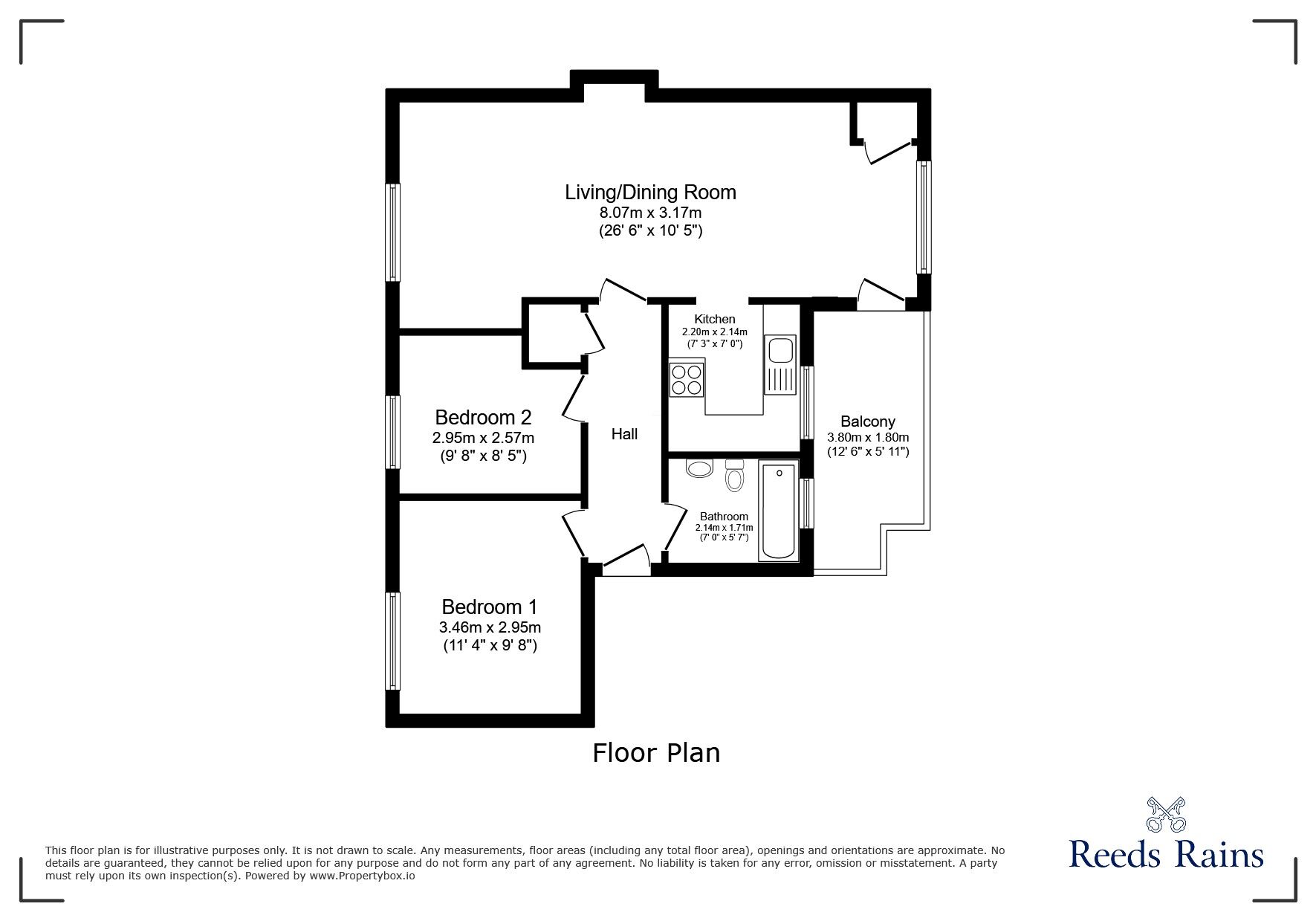 Floorplan of 2 bedroom  Flat for sale, Asgard Drive, Salford, M5