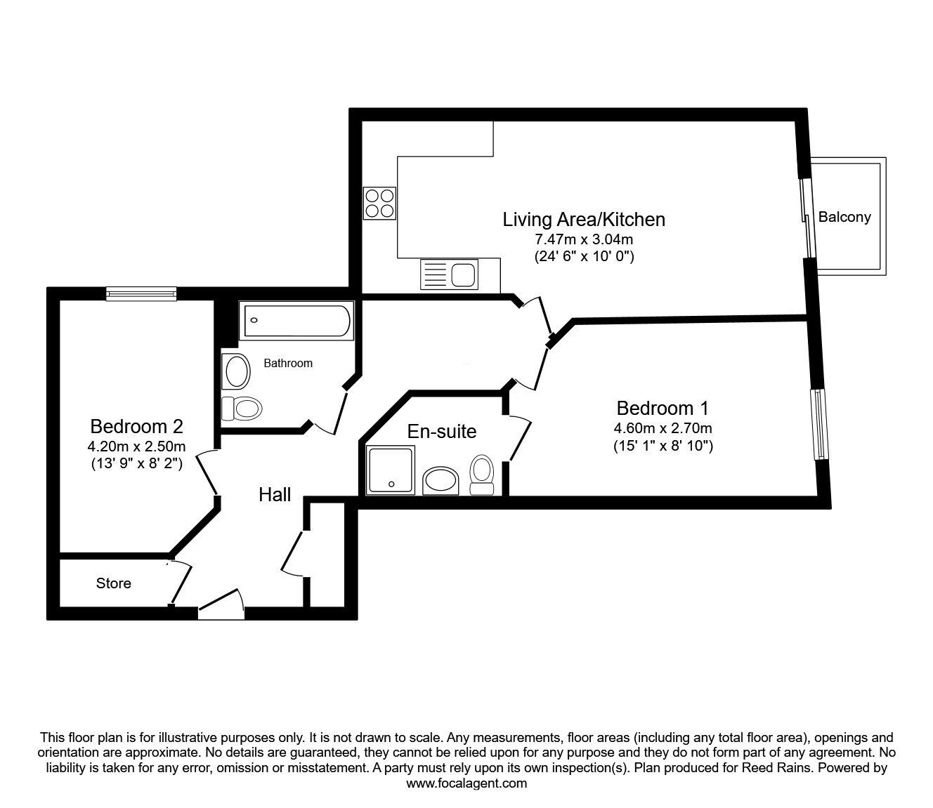 Floorplan of 2 bedroom  Flat for sale, The Quays, Salford, M50