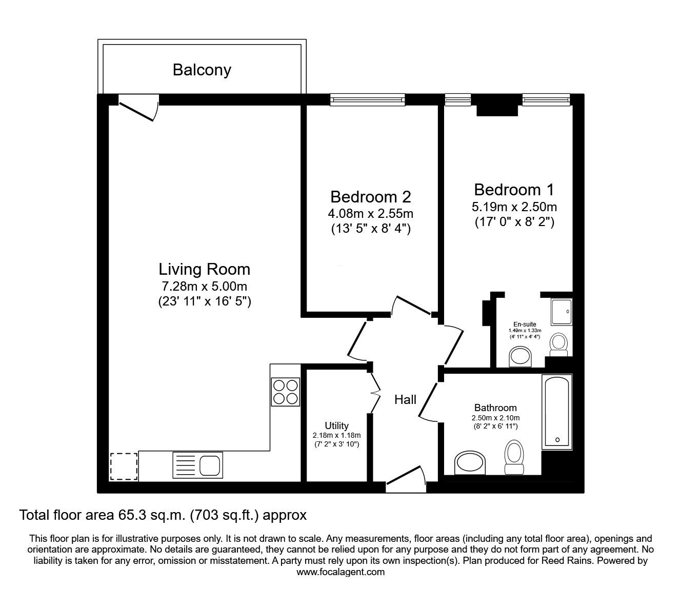 Floorplan of 2 bedroom Flat to rent, Isaac Way, Manchester, Greater Manchester, M4