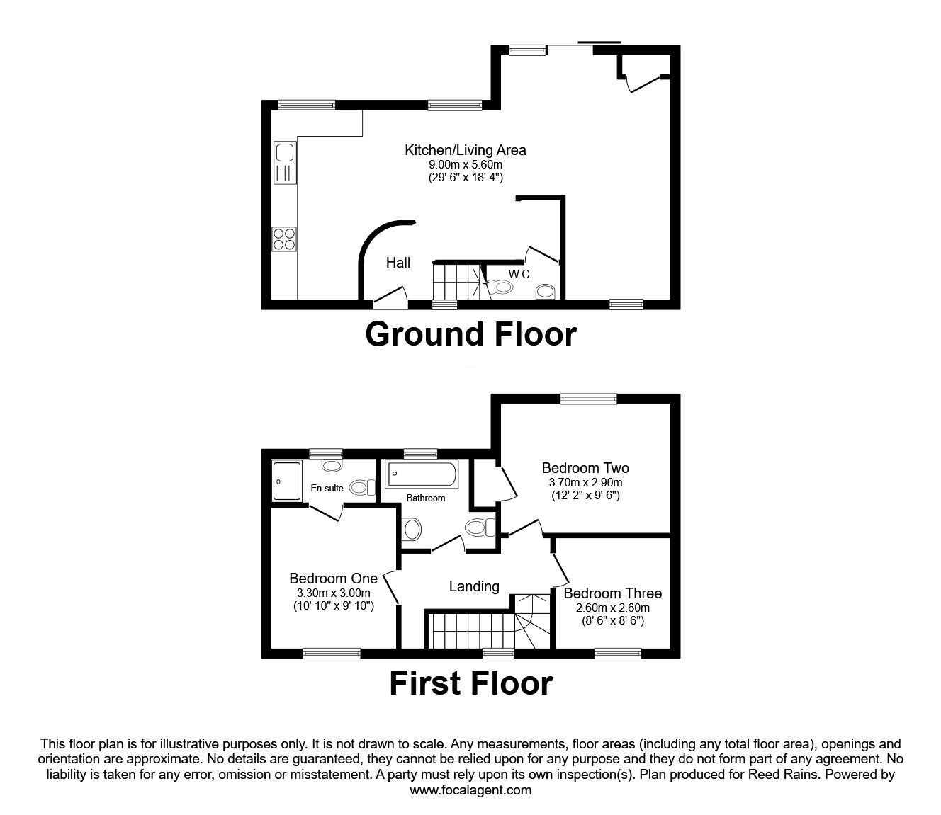 Floorplan of 3 bedroom Mid Terrace House to rent, Lloyd Wright Avenue, Manchester, Greater Manchester, M11