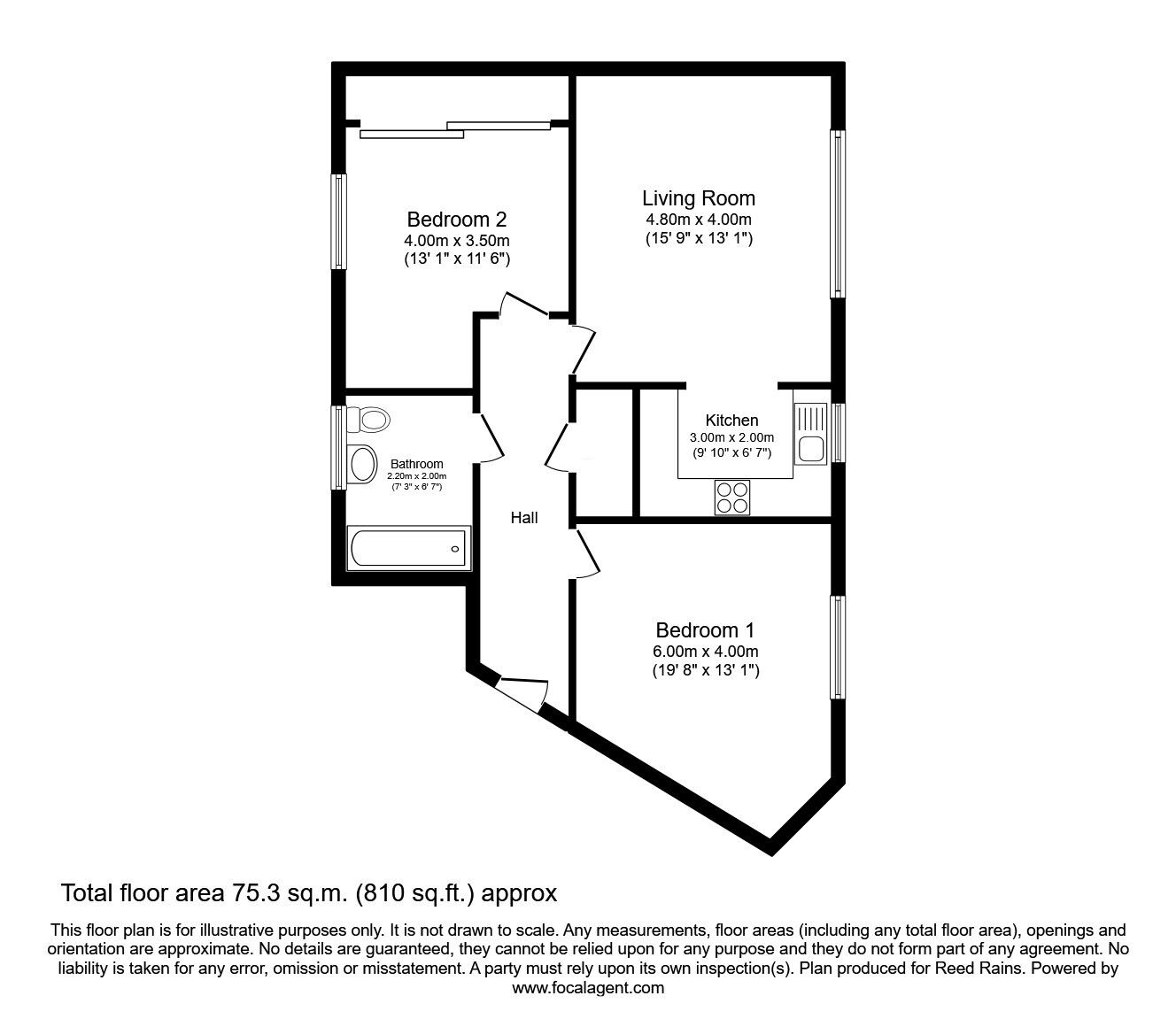 Floorplan of 2 bedroom  Flat to rent, Stockport Road, Manchester, Greater Manchester, M13