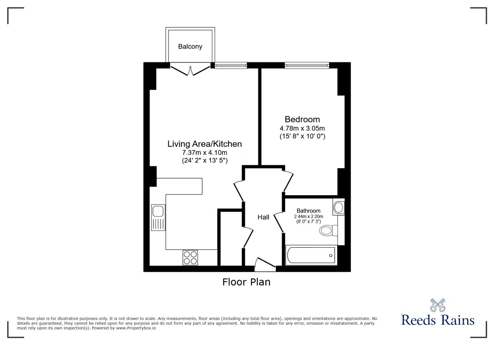 Floorplan of 1 bedroom  Flat for sale, New Century Park, Manchester, M4