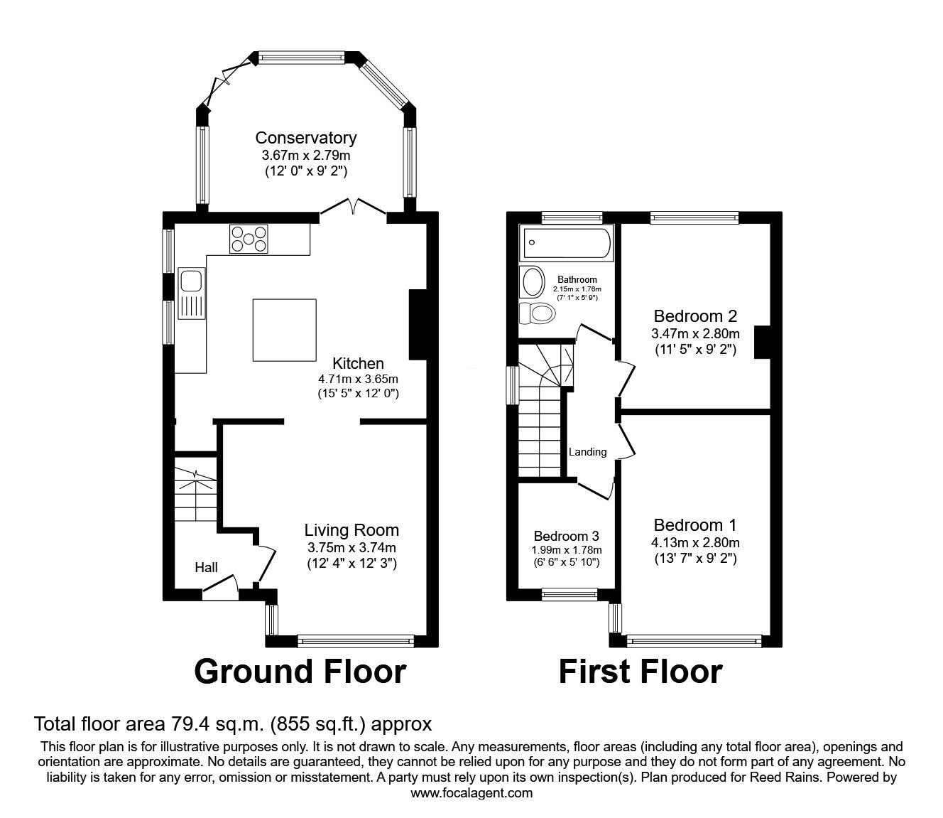 Floorplan of 3 bedroom Semi Detached House for sale, Albert Gardens, Manchester, M40