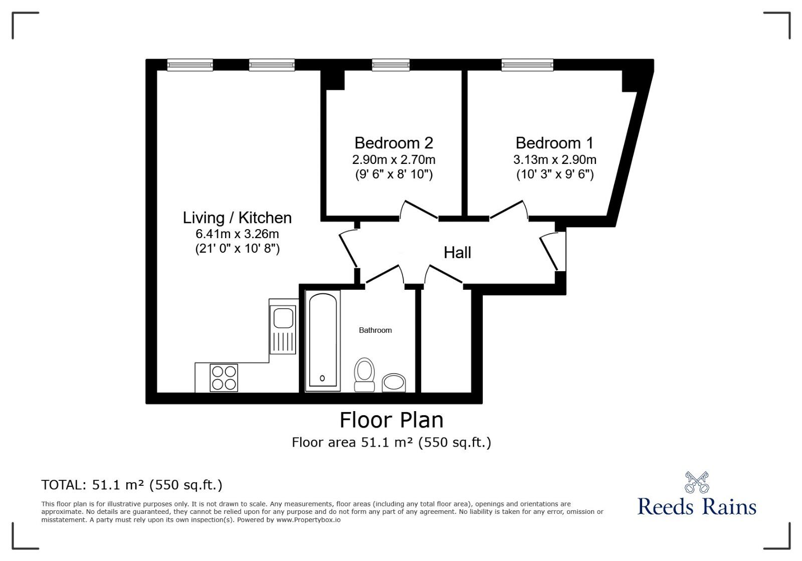 Floorplan of 2 bedroom Flat for sale, Blantyre Street, Manchester, Greater Manchester, M15