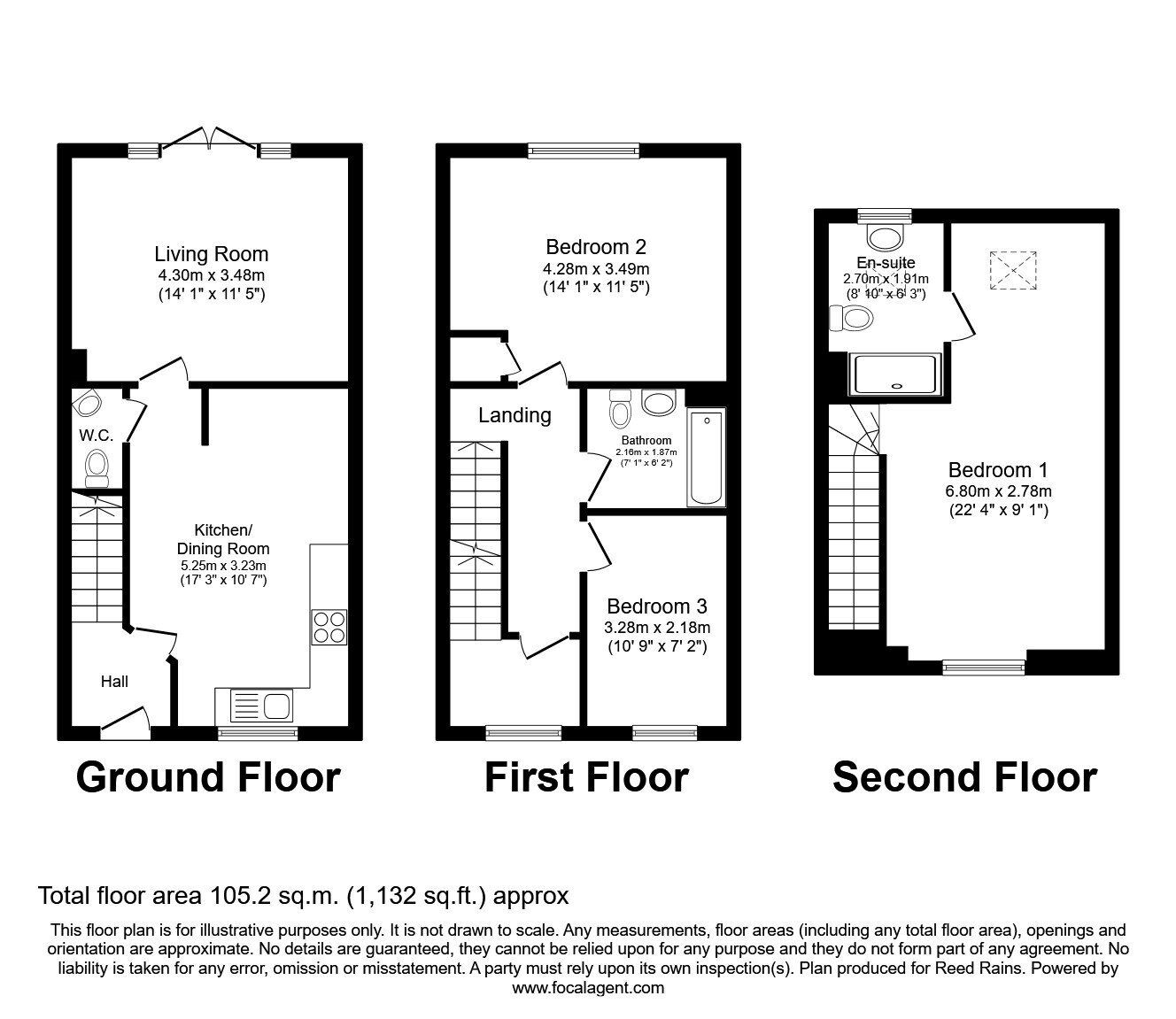 Floorplan of 3 bedroom Mid Terrace House for sale, Red Cedar Close, Manchester, M9