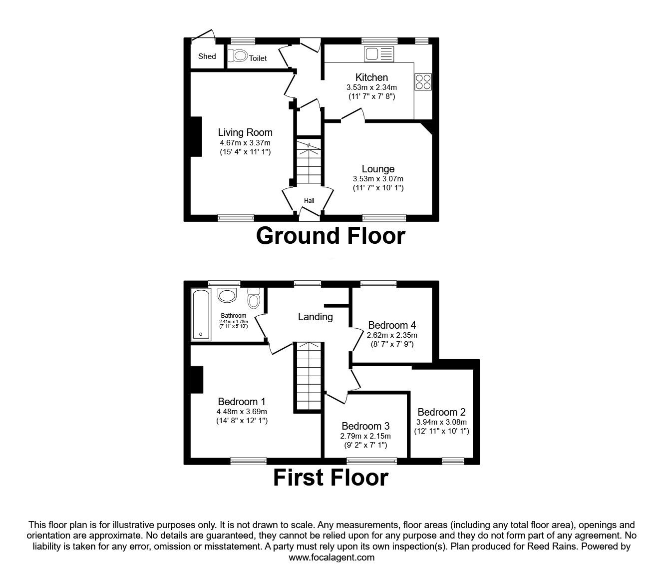 Floorplan of 4 bedroom Mid Terrace House to rent, First Avenue, Manchester, Greater Manchester, M11
