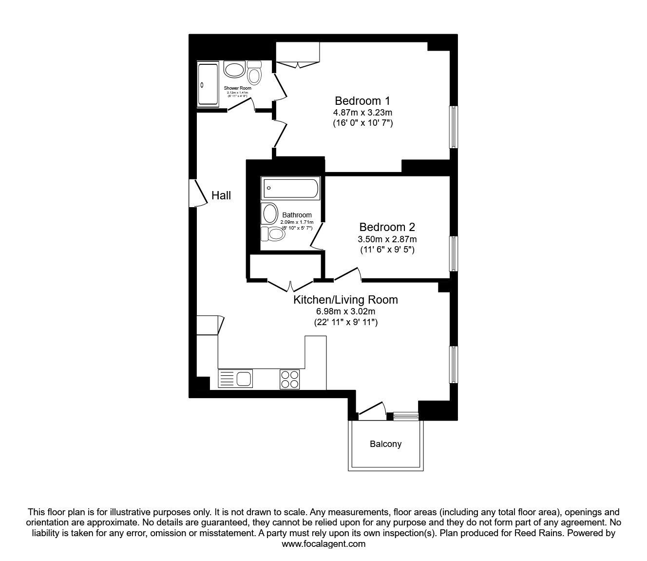 Floorplan of 2 bedroom Flat for sale, Hulme Street, Salford, M5