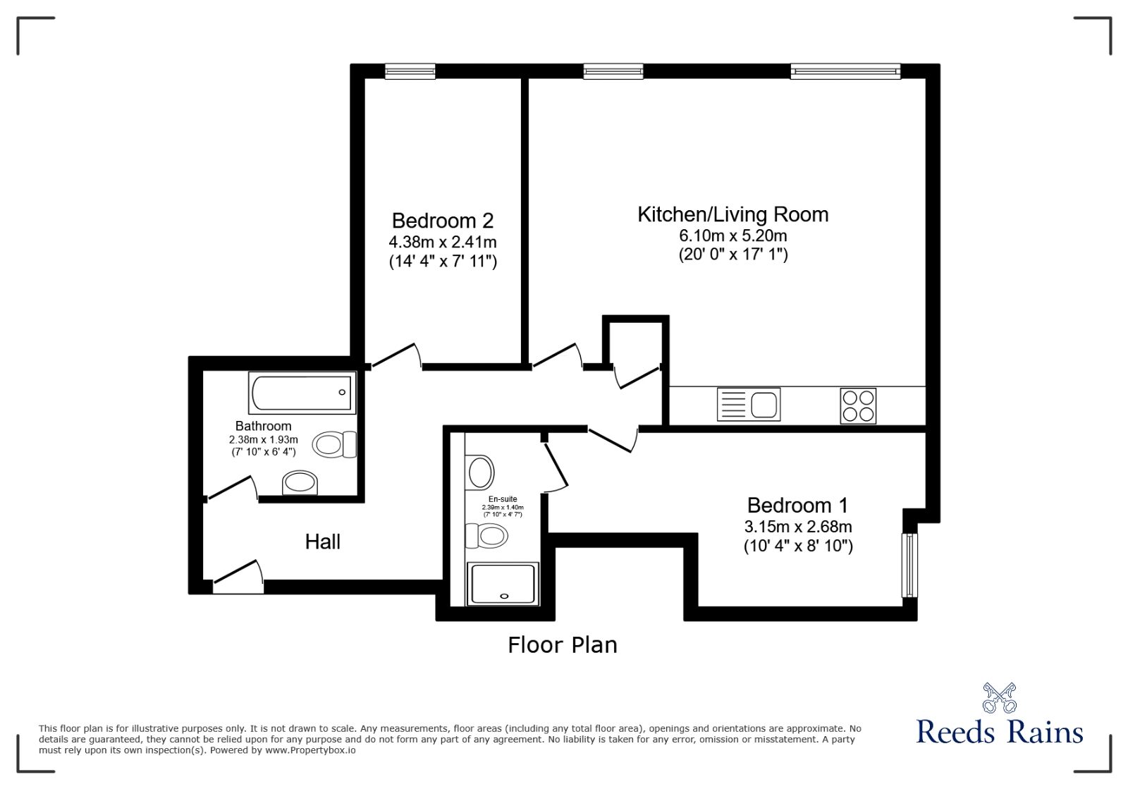 Floorplan of 2 bedroom Flat for sale, Chapel Street, Salford, Greater Manchester, M3