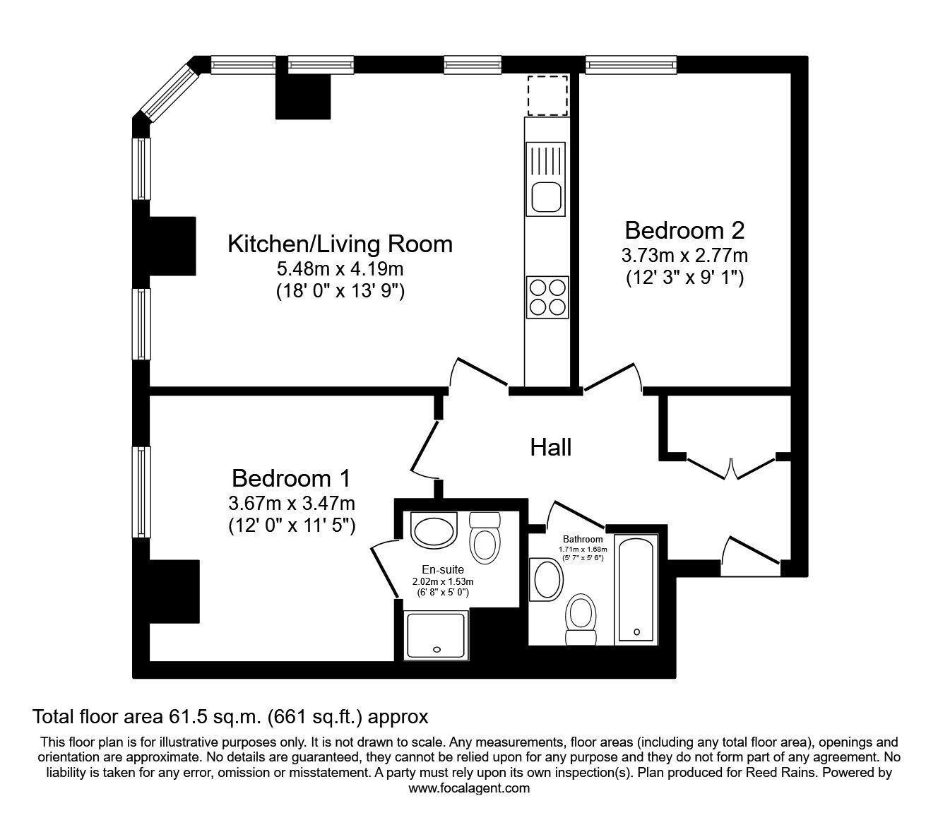 Floorplan of 2 bedroom Flat for sale, Great Ancoats Street, Manchester, M4