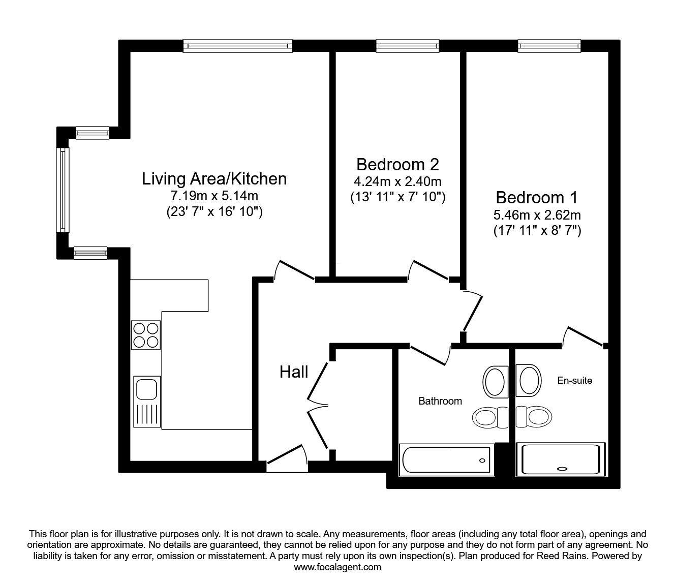 Floorplan of 2 bedroom  Flat to rent, Little John Street, Manchester, Greater Manchester, M3