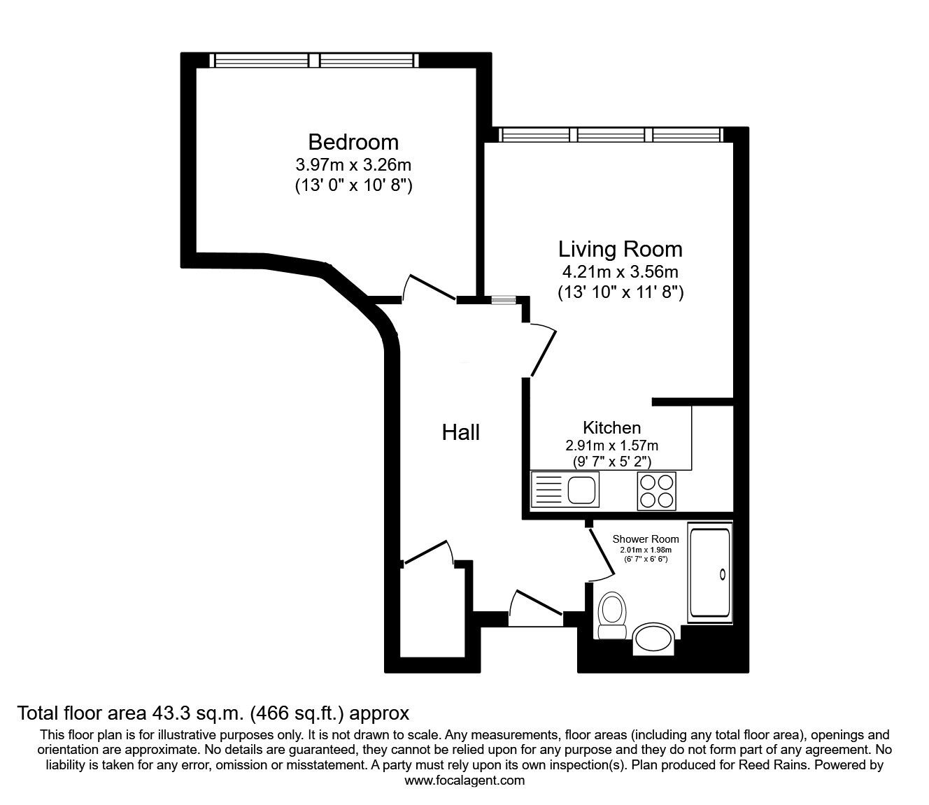 Floorplan of 1 bedroom  Flat to rent, Harter Street, Manchester, Greater Manchester, M1