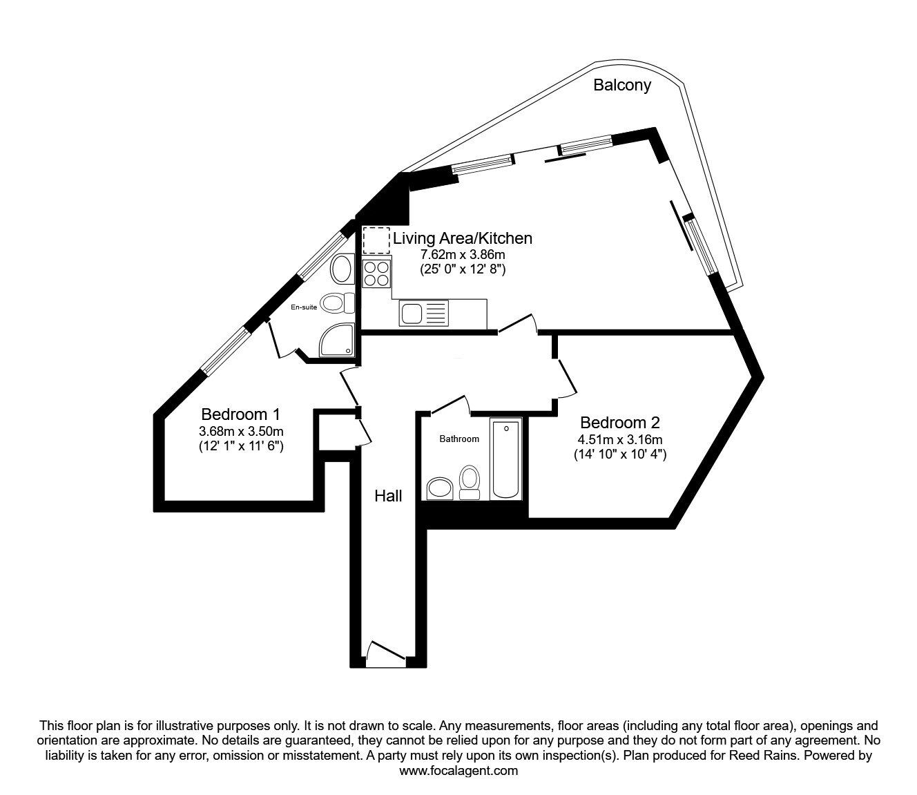 Floorplan of 2 bedroom Flat for sale, Blue, Media City UK, Salford, M50