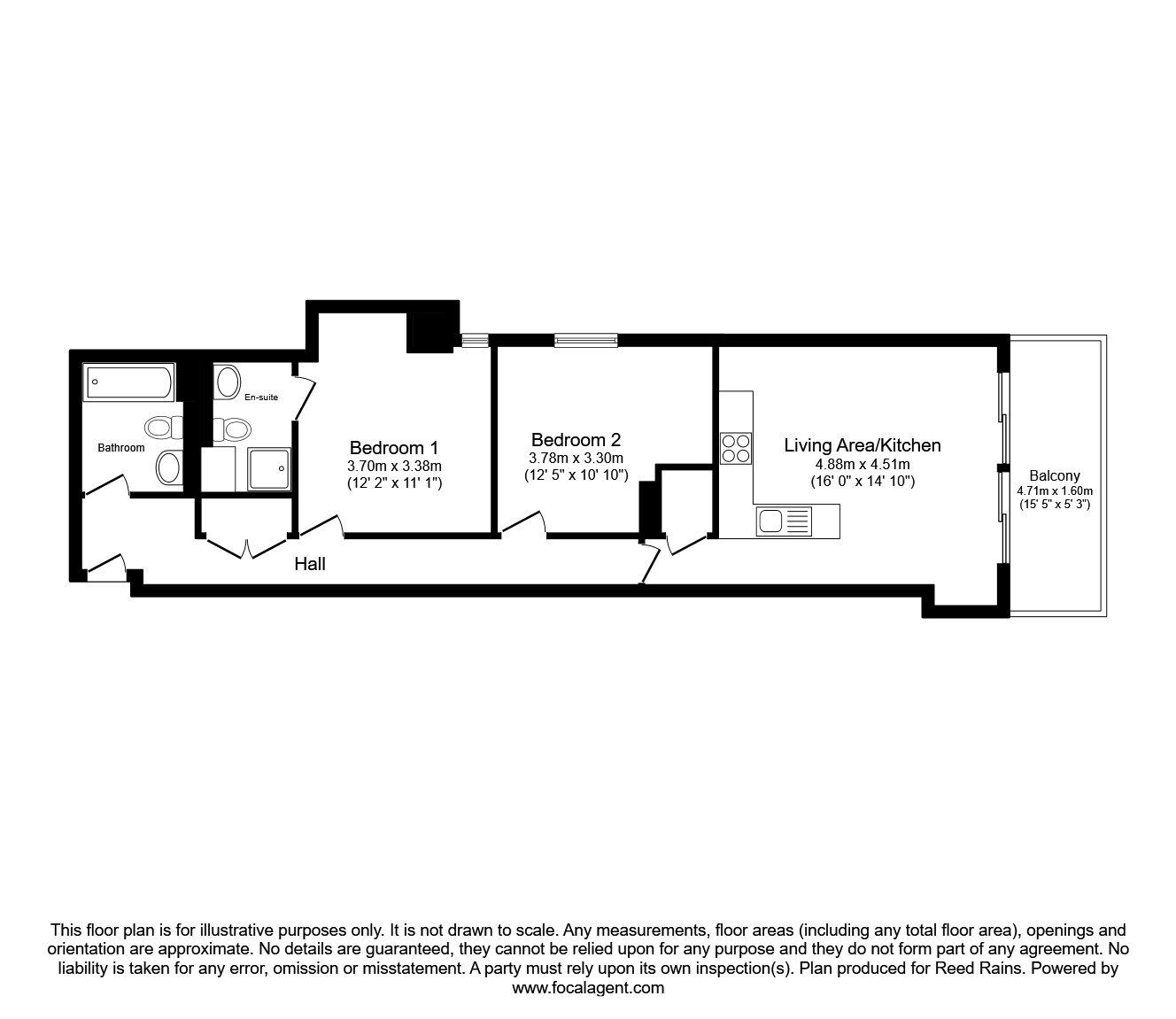Floorplan of 2 bedroom Flat for sale, Joiner Street, Manchester, M4