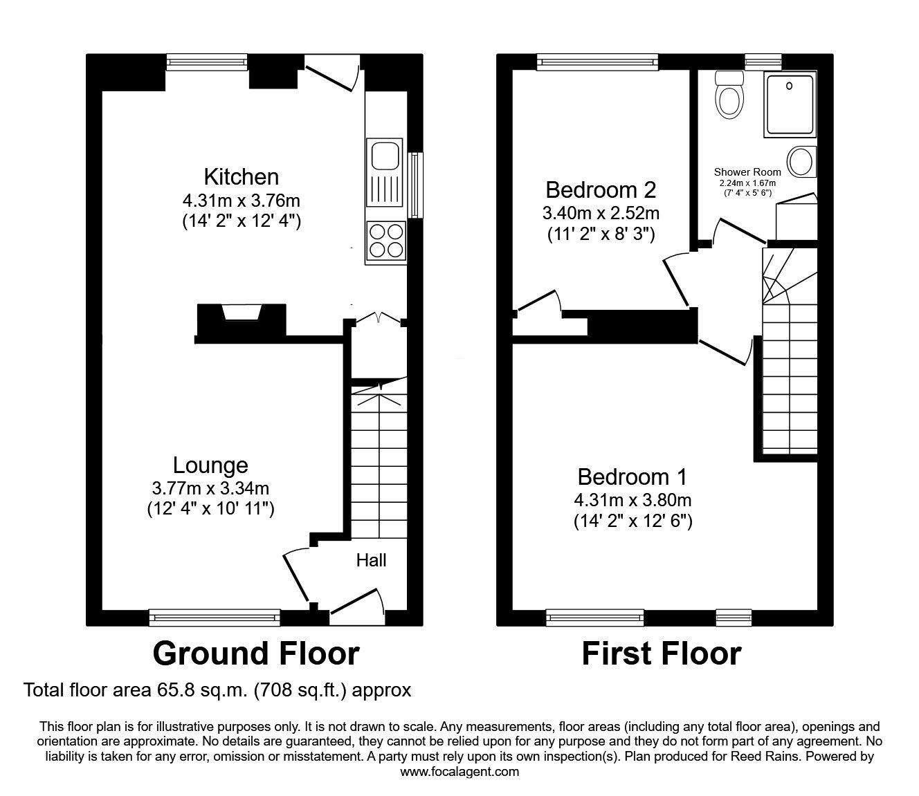 Floorplan of 2 bedroom Property to rent, Miriam Street, Failsworth, Greater Manchester, M35