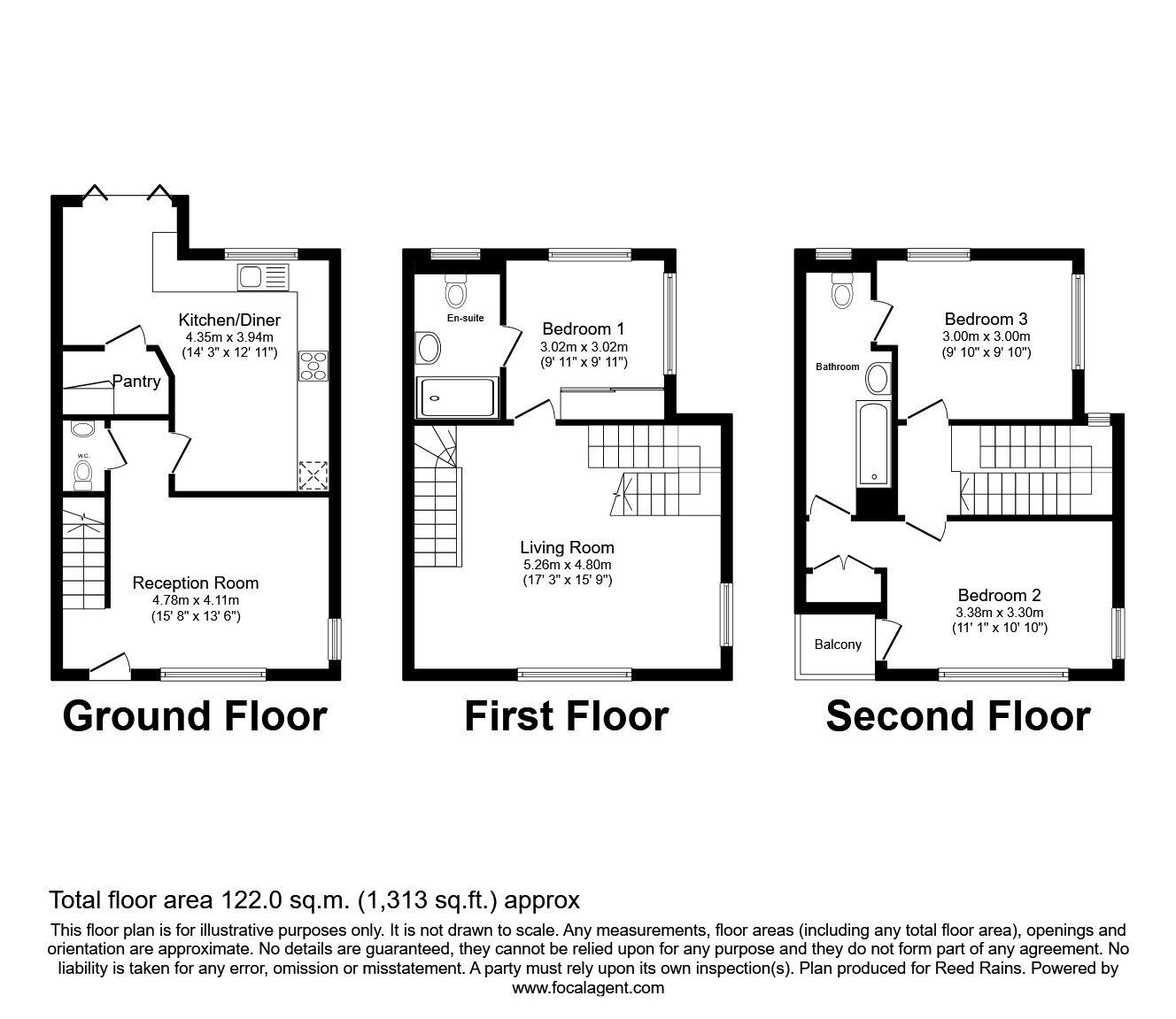 Floorplan of 3 bedroom End Terrace House for sale, Rylance Street, Manchester, M11