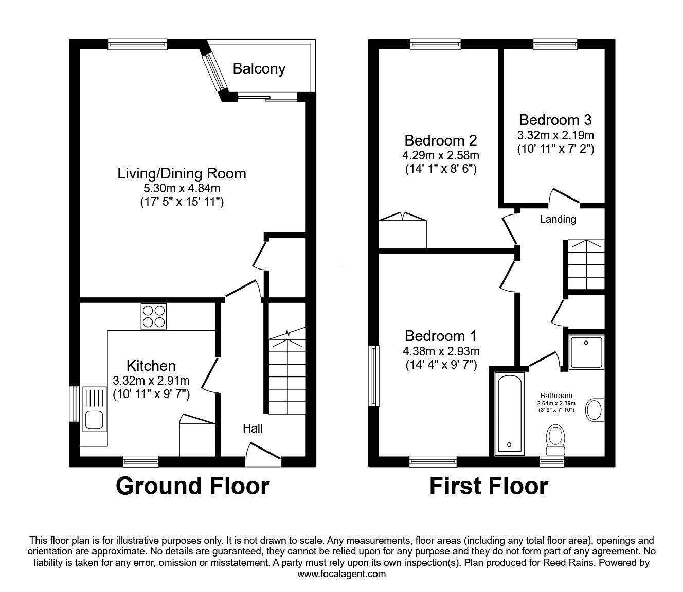 Floorplan of 3 bedroom Flat to rent, Lockton Close, Manchester, Greater Manchester, M1